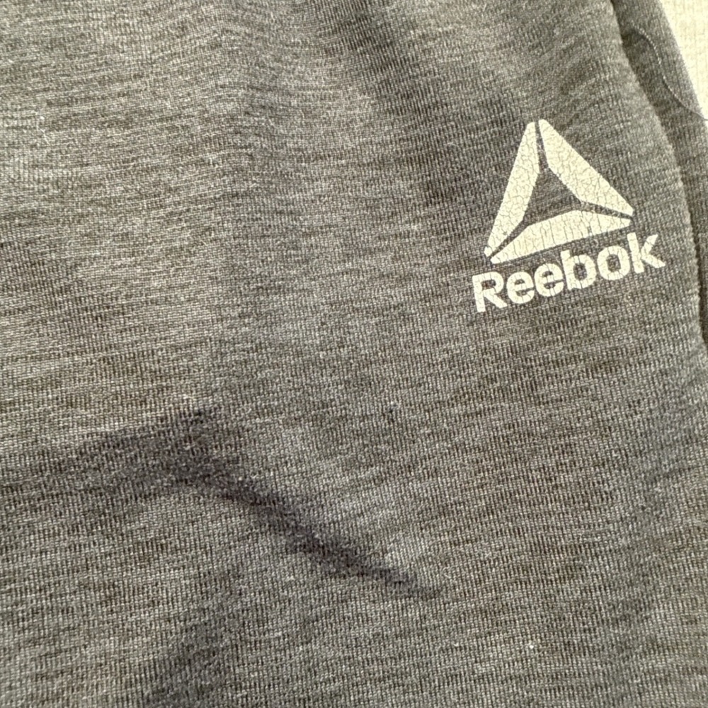 Reebok Womens Gray Heathered Jogger Sweatpants Tapered Athletic Pants Size S - Picture 3 of 7